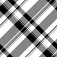 Yard fabric seamless , girly check plaid pattern. Design tartan texture background textile in white and black colors. vector