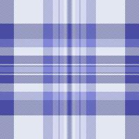 Romantic plaid fabric, robe texture textile pattern. Many seamless check background tartan in blue and white colors. vector