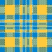 Fibre check seamless , masculine background fabric plaid. Birthday texture tartan pattern textile in cyan and amber colors. vector