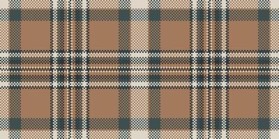 Production plaid tartan textile, sixties texture background fabric. Fall seamless pattern check in orange and light colors. vector