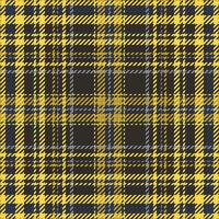Vibrant yellow and navy plaid pattern. Ideal for textile design, fashion, apparel, and website backgrounds. Bold, geometric design adds a modern touch to any project. Seamless repeat tile. vector