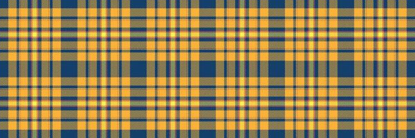 Eps pattern plaid check, kitchen seamless background tartan. Layer fabric texture textile in blue and amber colors. vector