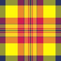 Cross textile pattern plaid, multicultural check background seamless. Indoor tartan texture fabric in orange and red colors. vector