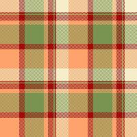 Full textile tartan seamless, valentine plaid fabric . Classic background pattern texture check in orange and green colors. vector