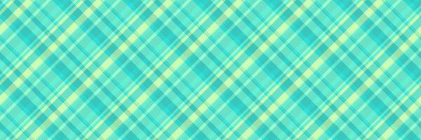 Card seamless pattern textile, customer fabric texture. Straight tartan check plaid background in teal and mint colors. vector