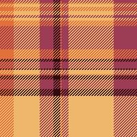 Graphic check tartan texture, desert textile plaid fabric. New background pattern seamless in orange and red colors. vector