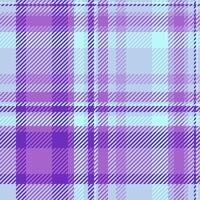 Skill fabric tartan textile, stage pattern plaid seamless. Stroke background texture check in violet and light colors. vector