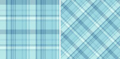 Textile seamless fabric of check background with a plaid pattern tartan texture. Set in sky colors. Fashion trends. vector