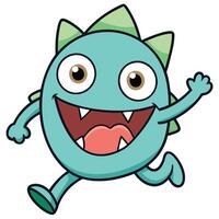 a cartoon monster running with its mouth open white background vector
