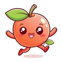 an orange character running with a leaf on its arm vector