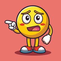 emoticon character with a sad face pointing to the right white background vector
