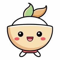 an apple bowl with a green leaf on it white background vector