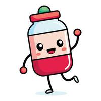 a cartoon jar of juice running with arms outstretched white background vector