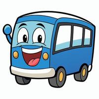 a cartoon bus with white background vector