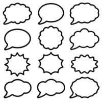 speech bubbles set of different shapes and white background vector