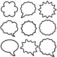 speech bubbles set of different shapes and sizes white background vector
