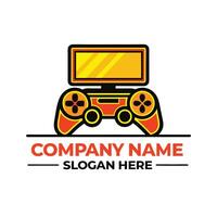 game controller logo design white background, vector