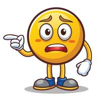 emoticon character with angry face pointing finger something vector