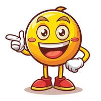 emoticon character with thumbs up and pointing at somethi white backgroundng vector