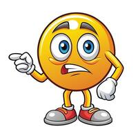 emoticon character pointing something white background vector