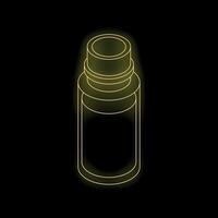 A bottle of perfume on a black background vector