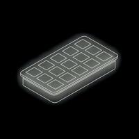 A white box with a square shape on it vector