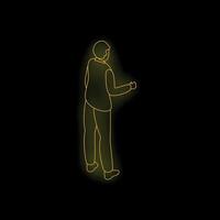 A man is standing in front of a black background vector