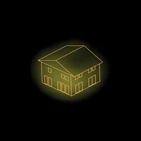 A house with a glowing yellow light on it vector