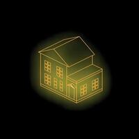 A glowing house on a black background vector