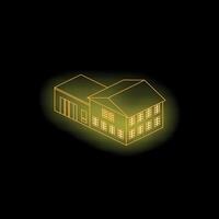 A glowing house on a black background vector