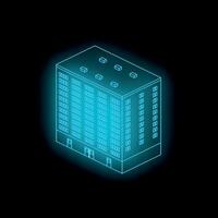 A building with glowing lights on it vector