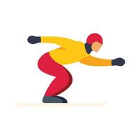 A man in a yellow and red ski suit is riding down a slope vector