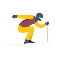 A man in a ski suit is riding down a slope vector