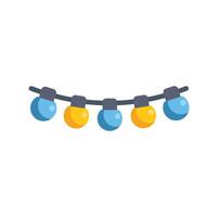 A string of lights with blue and yellow balls vector