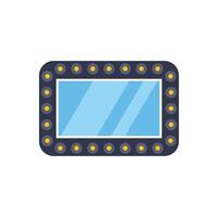 A flat icon of a mirror with lights vector