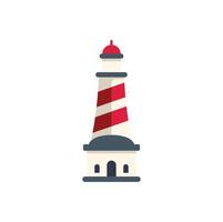A red and white lighthouse on a white background vector