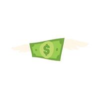 Money money icon with wings on white background vector