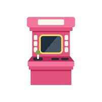An arcade machine with a pink screen and joystick vector