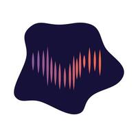An image of a sound wave with a purple and orange color vector