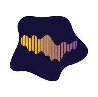 A purple and yellow waveform on a white background vector