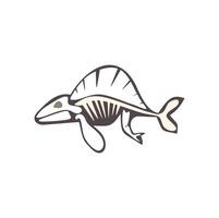 A fish with a skeleton on its back vector