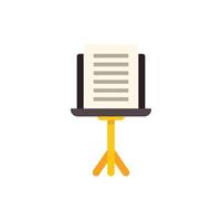 A book on a stand with a tripod vector
