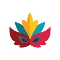 A colorful carnival mask with leaves on it vector