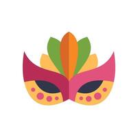 A colorful carnival mask with leaves on it vector