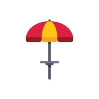 An umbrella with a red and yellow stripe vector