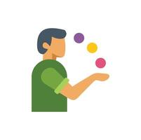 A man is juggling colorful balls vector