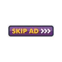 Skip ad icon on white background vector
