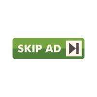 Skip ad button on a white background vector