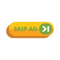 Skip ad button with green arrow and arrow pointing to the left vector