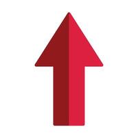 A red arrow pointing up on a white background vector